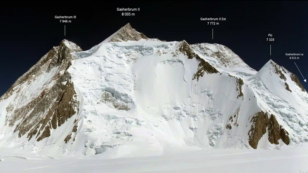 Lyon Premier 8000, Au Gasherbrum II - 8035m backdrop