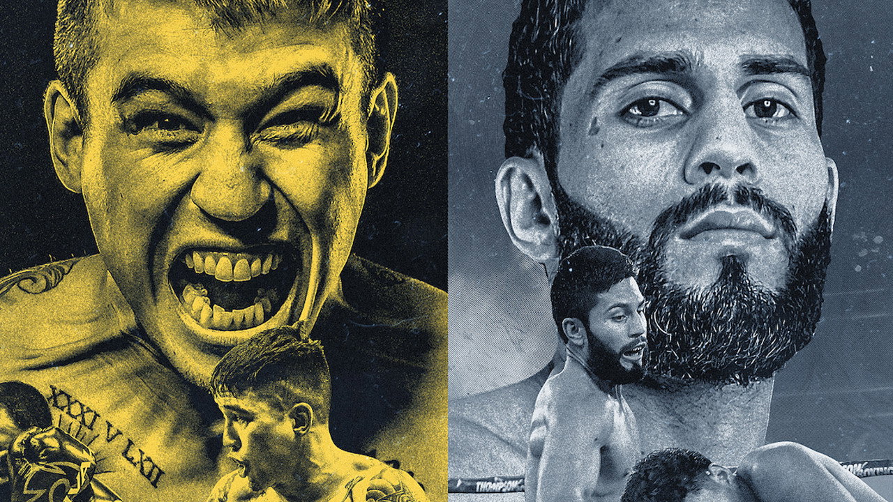 Steve Claggett vs. Miguel Madueno backdrop