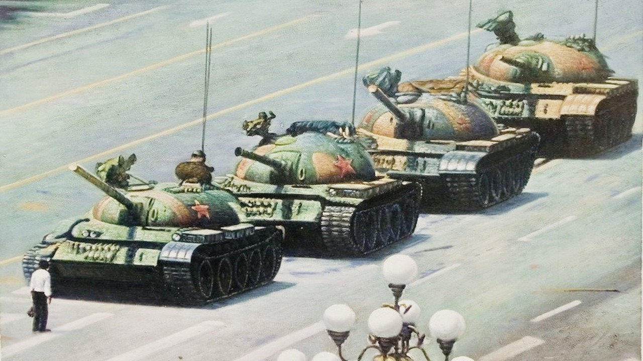 The Tank Man backdrop