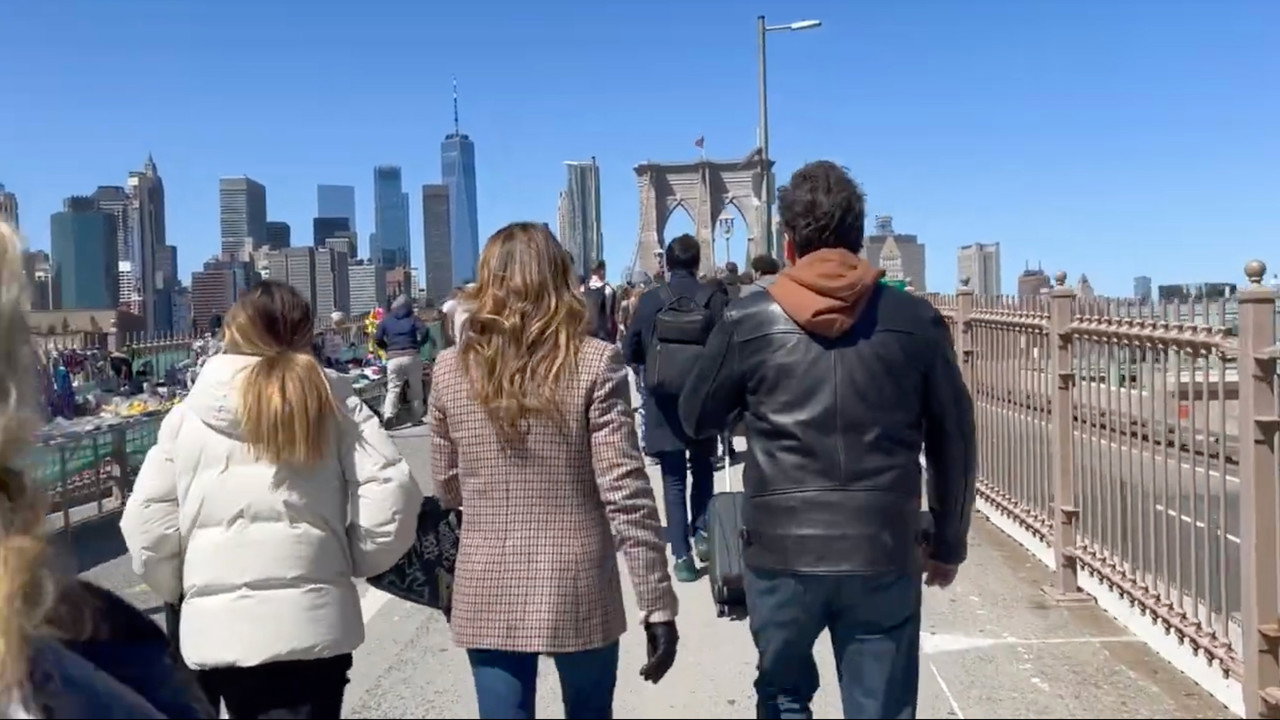 The "Panditos" in New York backdrop