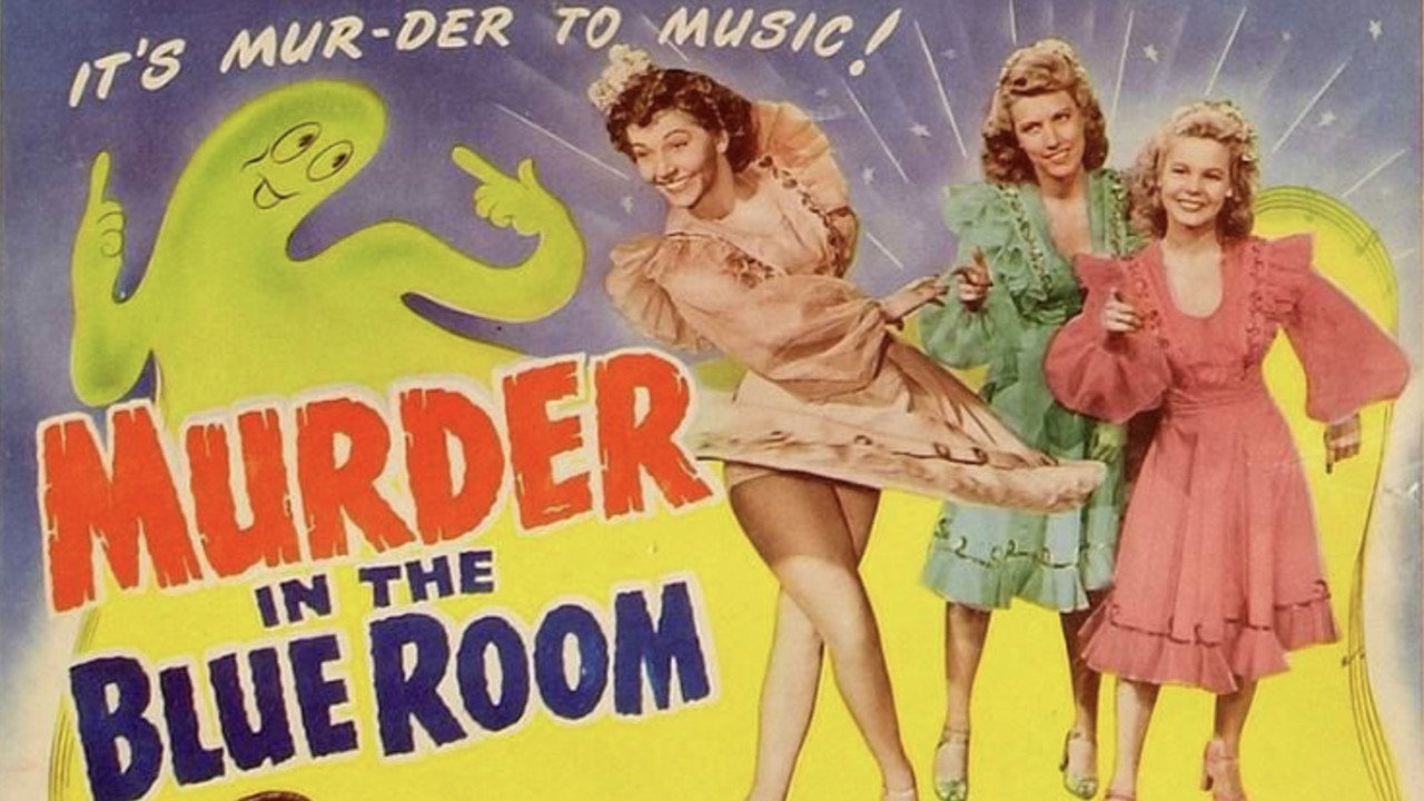 Murder in the Blue Room backdrop