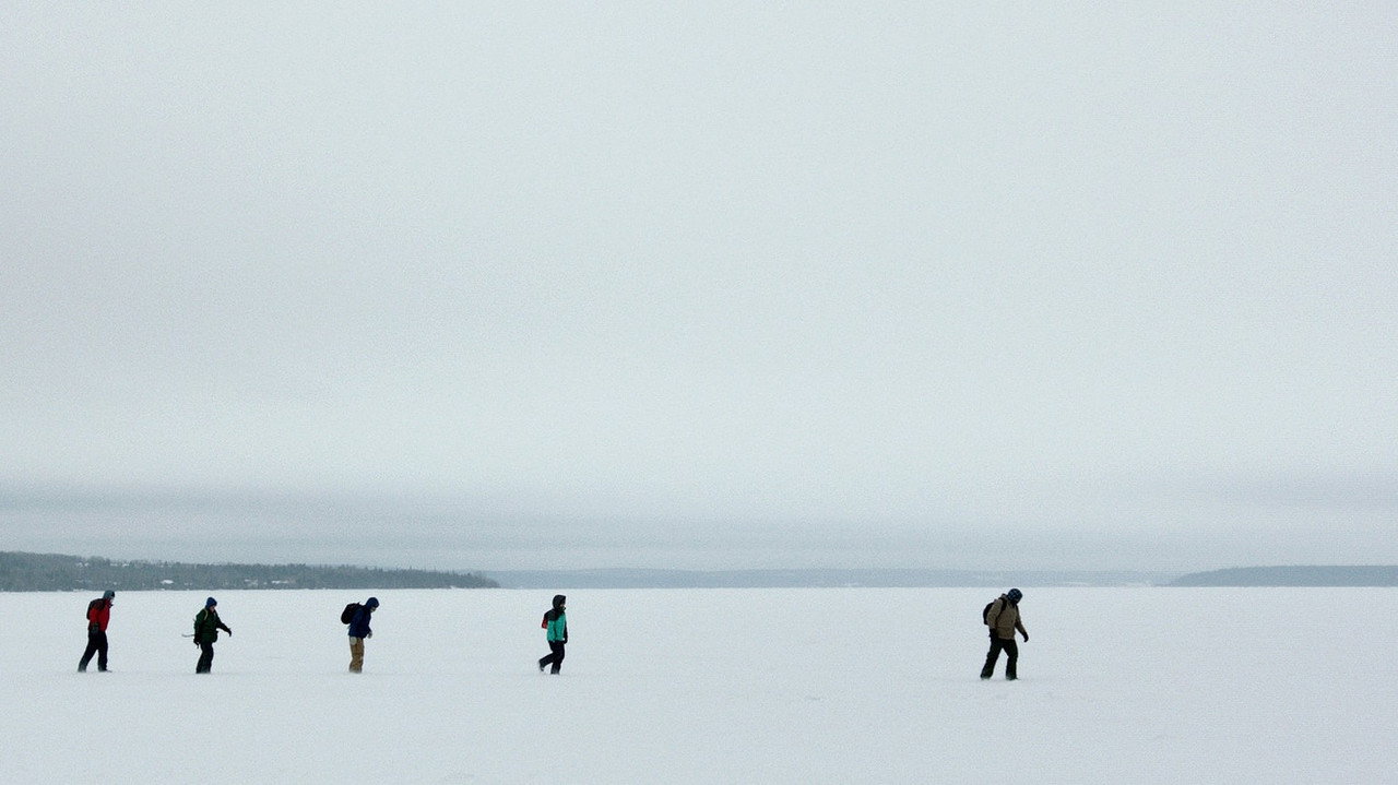 Skating to New York backdrop