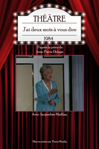 J'ai deux mots à vous dire movie poster