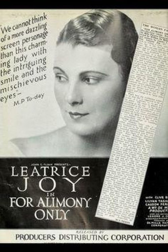 For Alimony Only movie poster