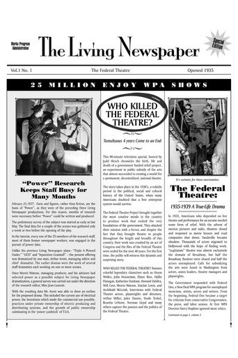 Who Killed the Federal Theatre? movie poster