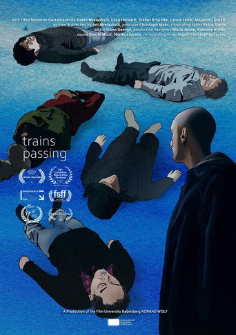 Trains passing movie poster