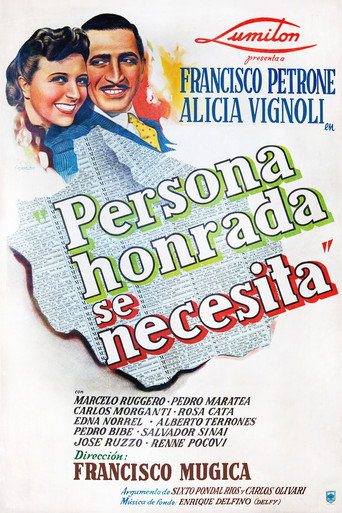 Persona honrada se necesita movie poster